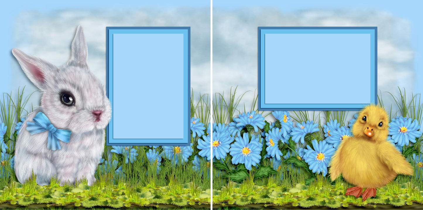 Easter Friends - 2857 - EZscrapbooks Scrapbook Layouts Spring - Easter