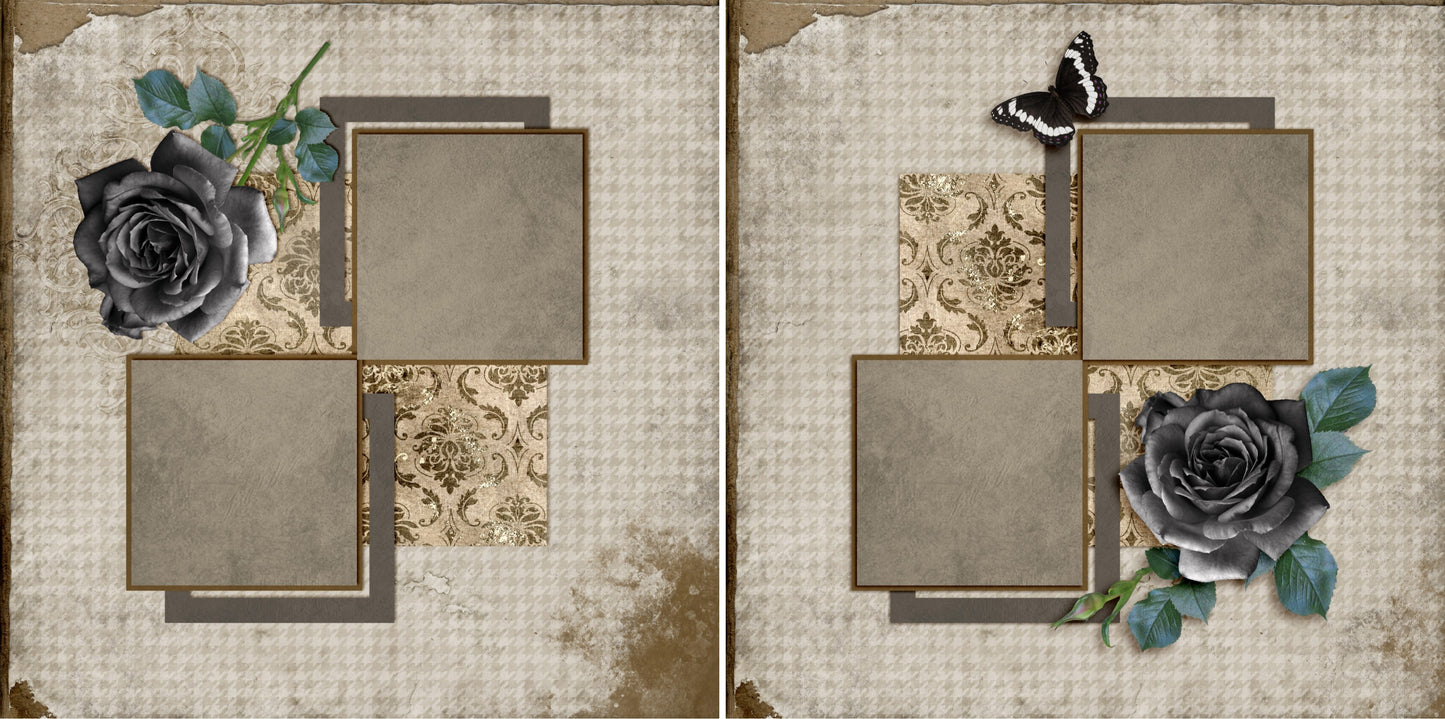 Midnight Rose - 3418 - EZscrapbooks Scrapbook Layouts Flowers, Girls
