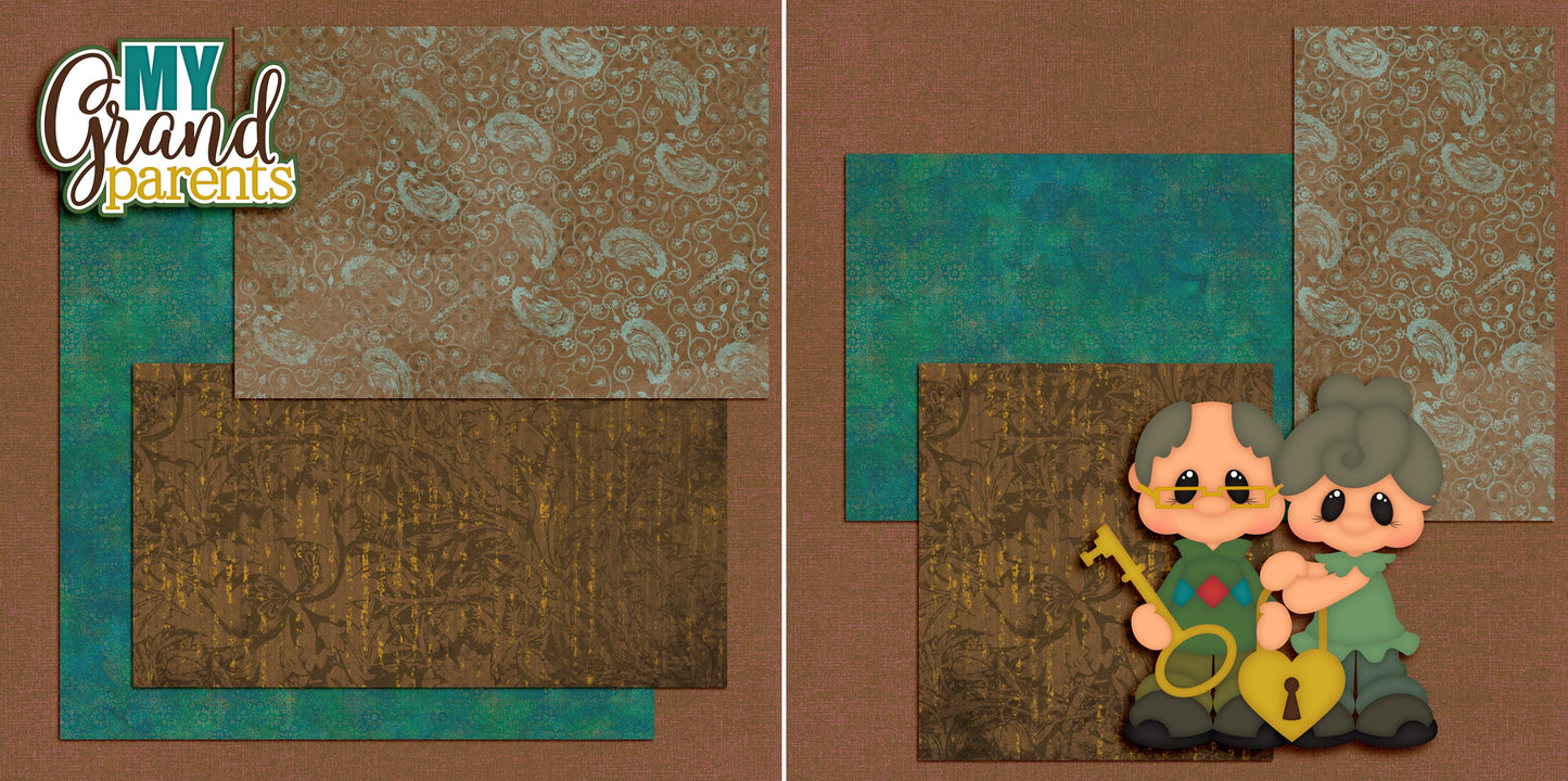 My Grandparents NPM - 4935 - EZscrapbooks Scrapbook Layouts Family, Grandfather, Grandkid, Grandkids, Grandma, Grandmother, Grandpa