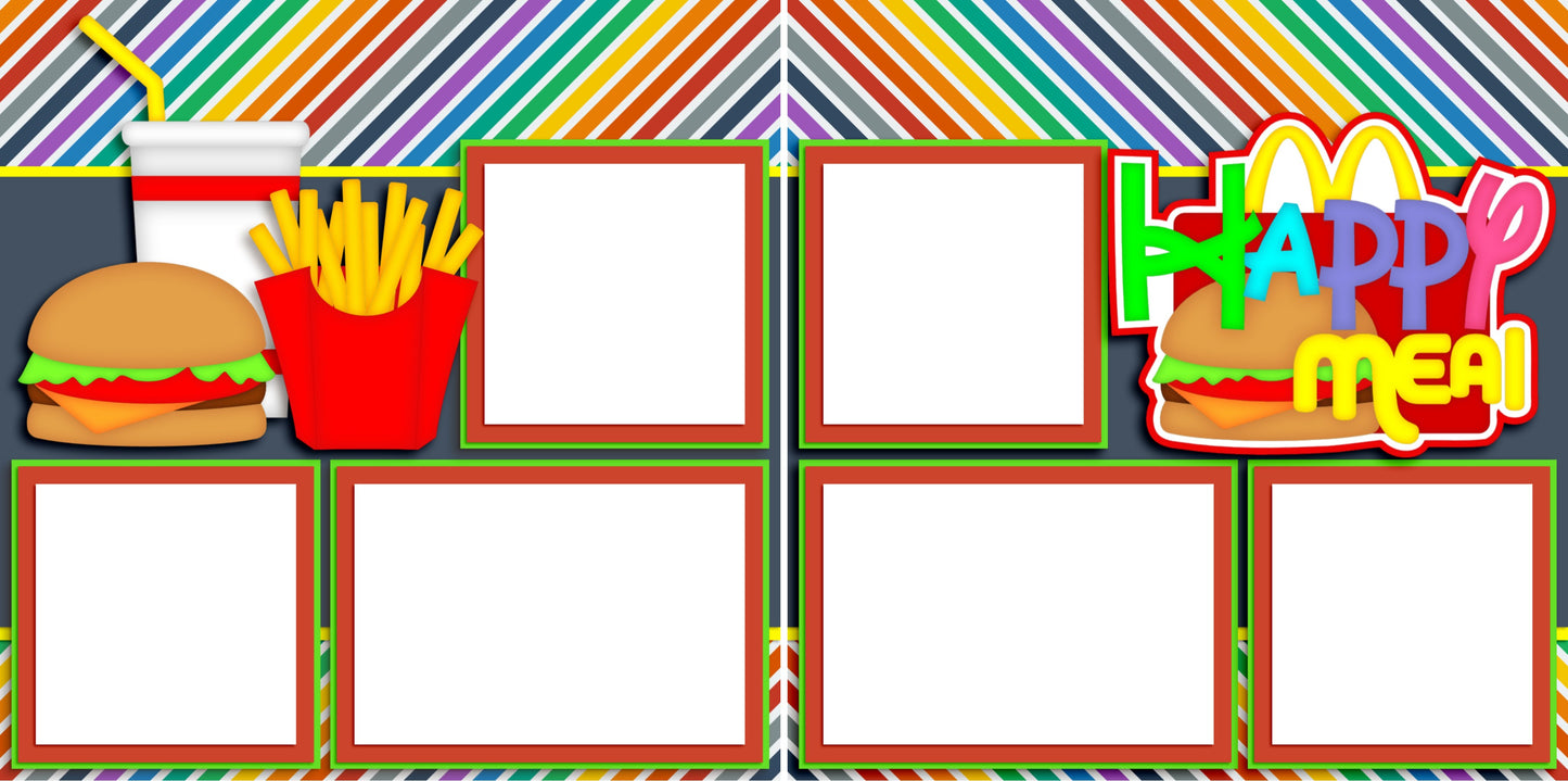 Happy Meal - Digital Scrapbook Pages - INSTANT DOWNLOAD - EZscrapbooks Scrapbook Layouts Baby - Toddler, Foods, Kids