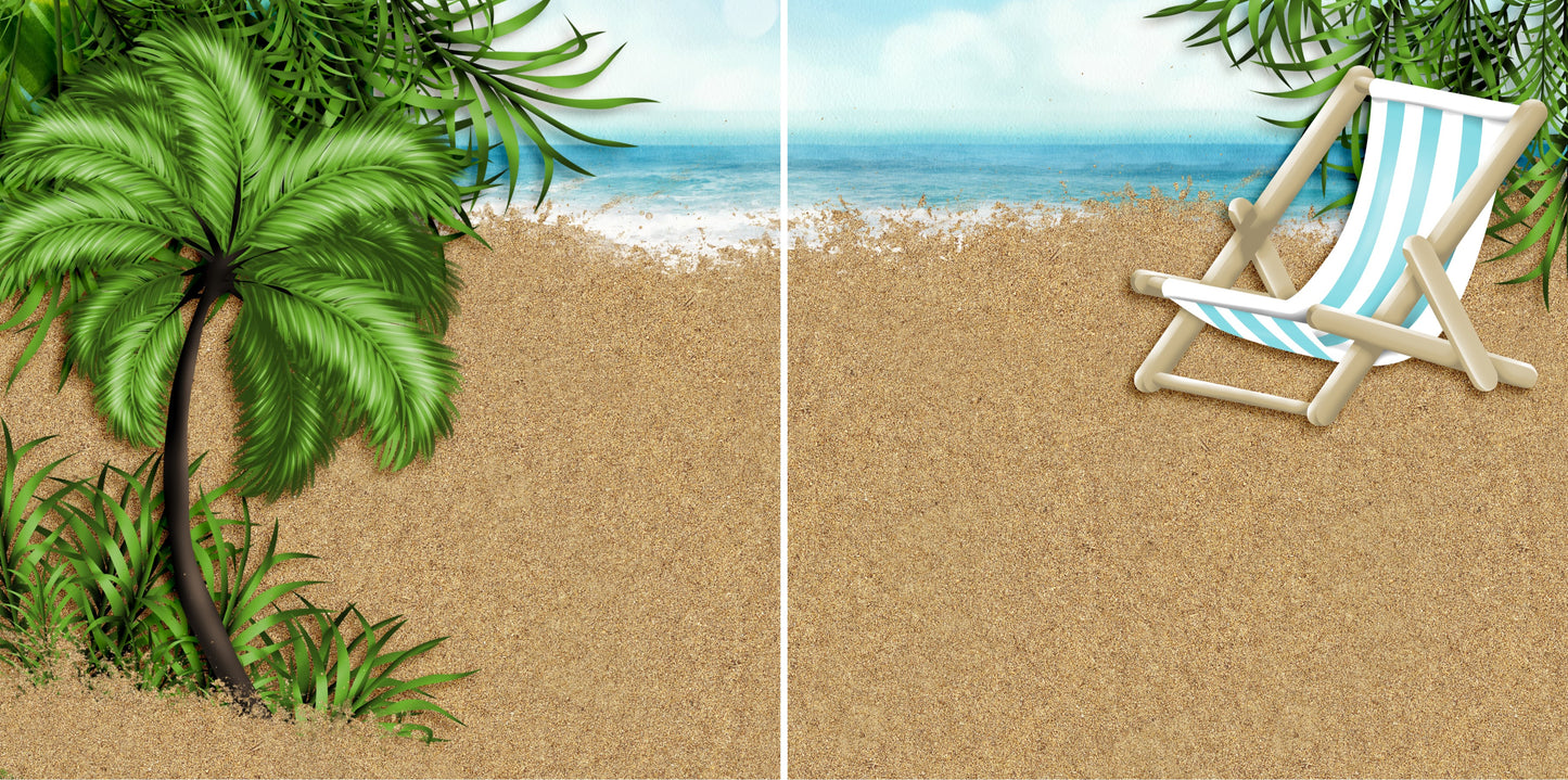 Beach Paradise NPM - 4085 - EZscrapbooks Scrapbook Layouts Beach - Tropical, cruise, Swimming - Pool