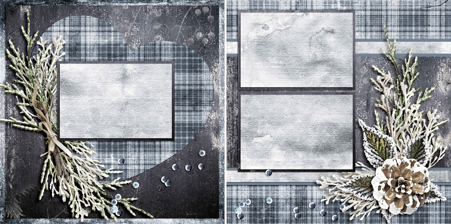 Frosted Branches - 3632 - EZscrapbooks Scrapbook Layouts Snow, Winter