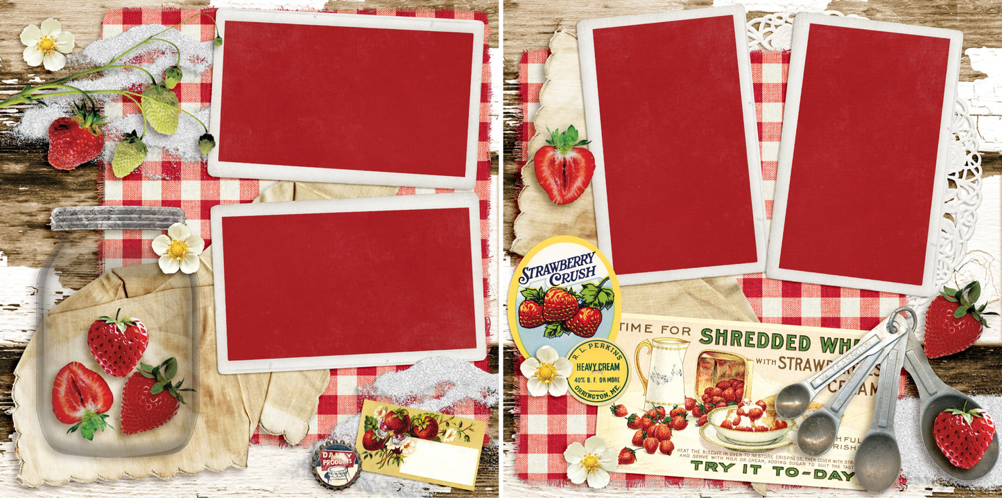 Vintage Strawberry Jam - 4270 - EZscrapbooks Scrapbook Layouts Grandmother, Heritage
