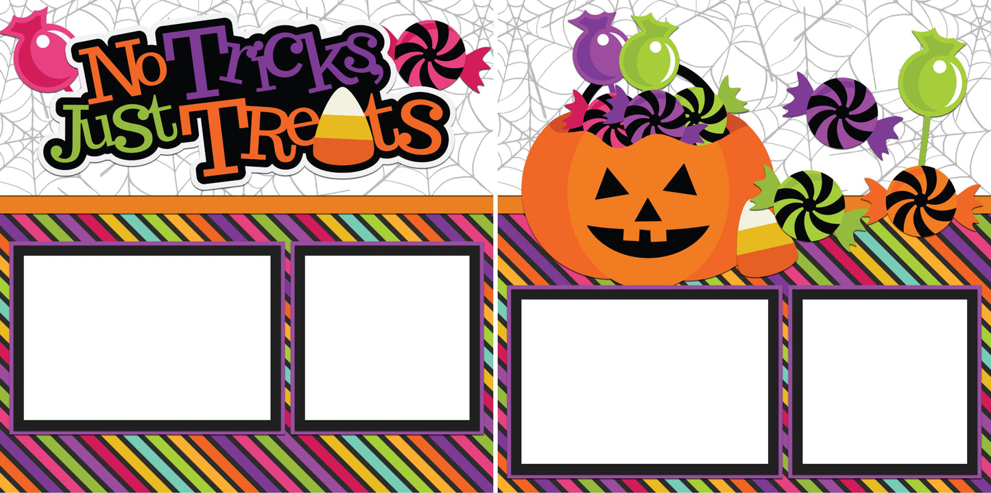No Tricks Just Treats -Digital Scrapbook Pages - INSTANT DOWNLOAD - EZscrapbooks Scrapbook Layouts Halloween