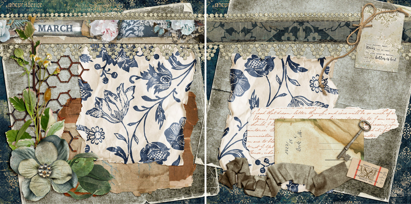 March NPM - 4827 - EZscrapbooks Scrapbook Layouts Months of the Year