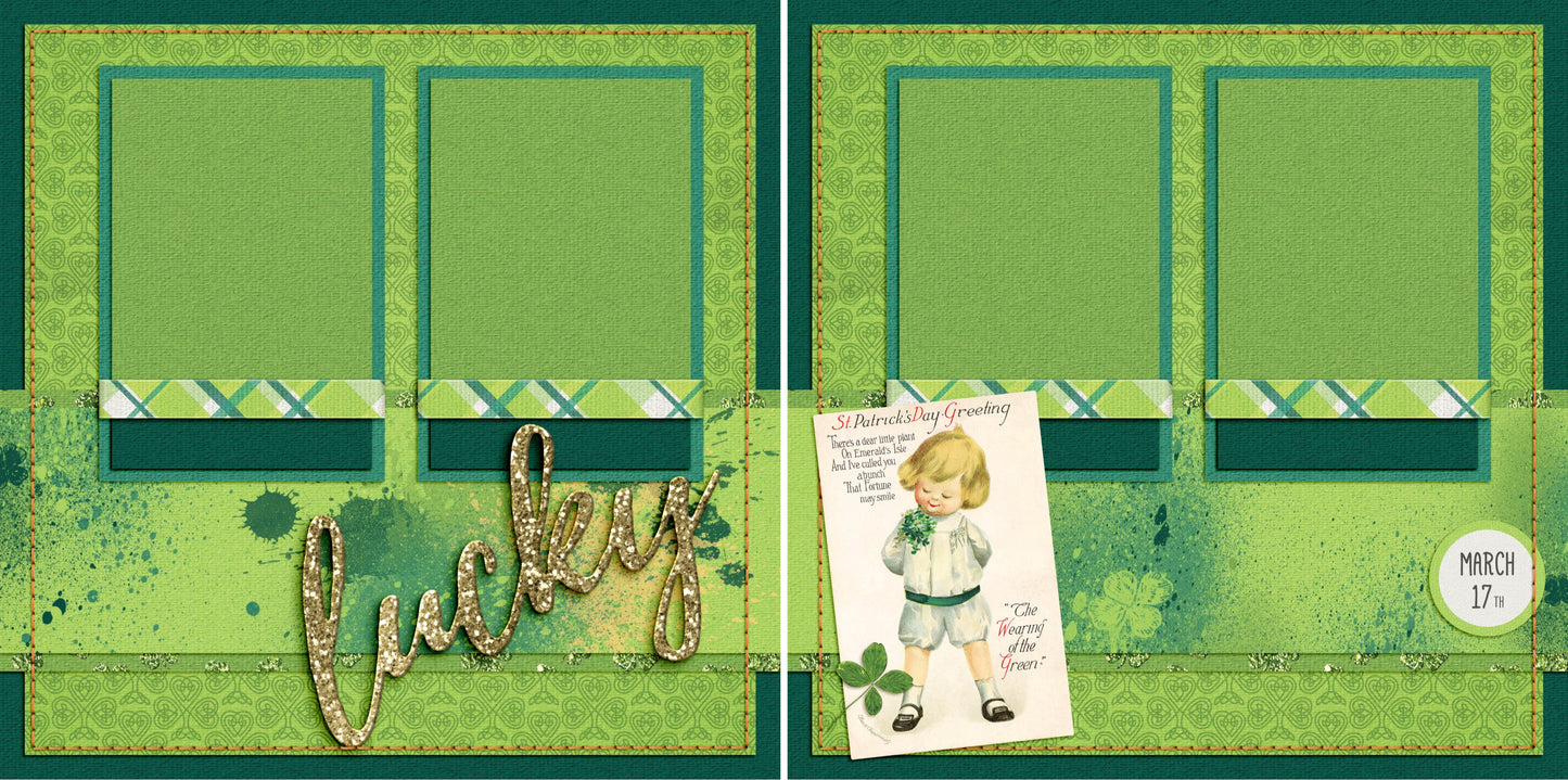 Vintage St Pat - 4668 - EZscrapbooks Scrapbook Layouts St Patrick's Day