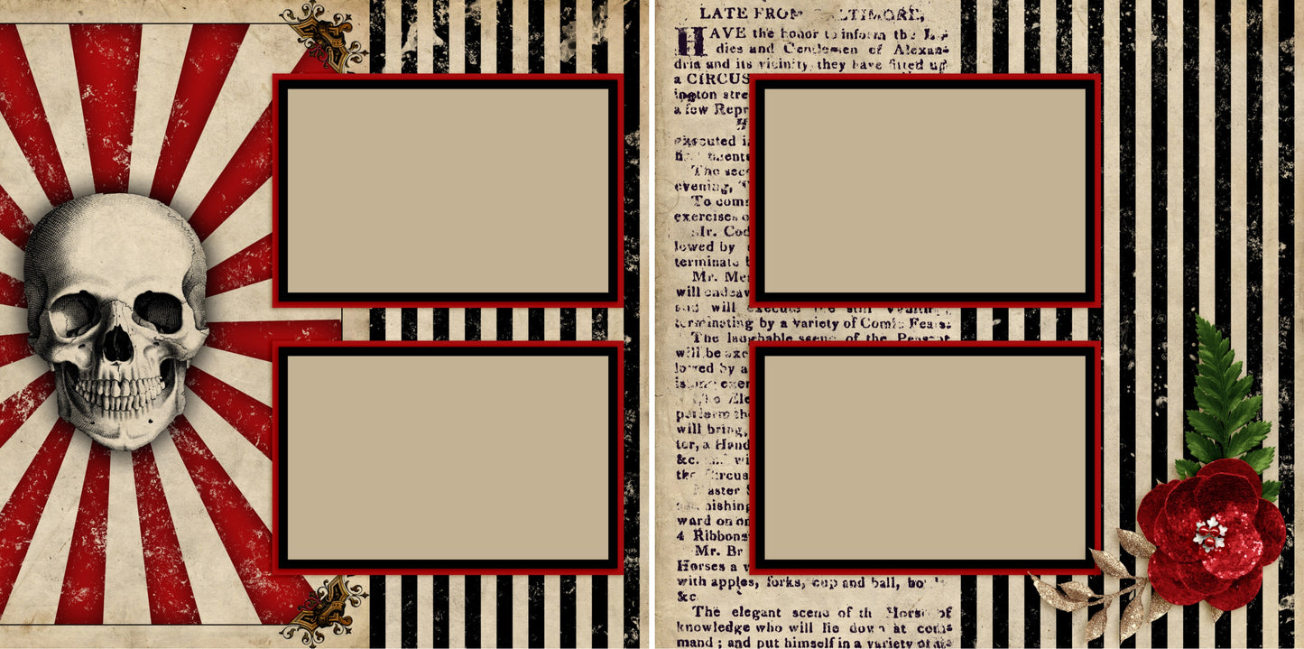 Gothic Circus Rose - 3828 - EZscrapbooks Scrapbook Layouts Halloween