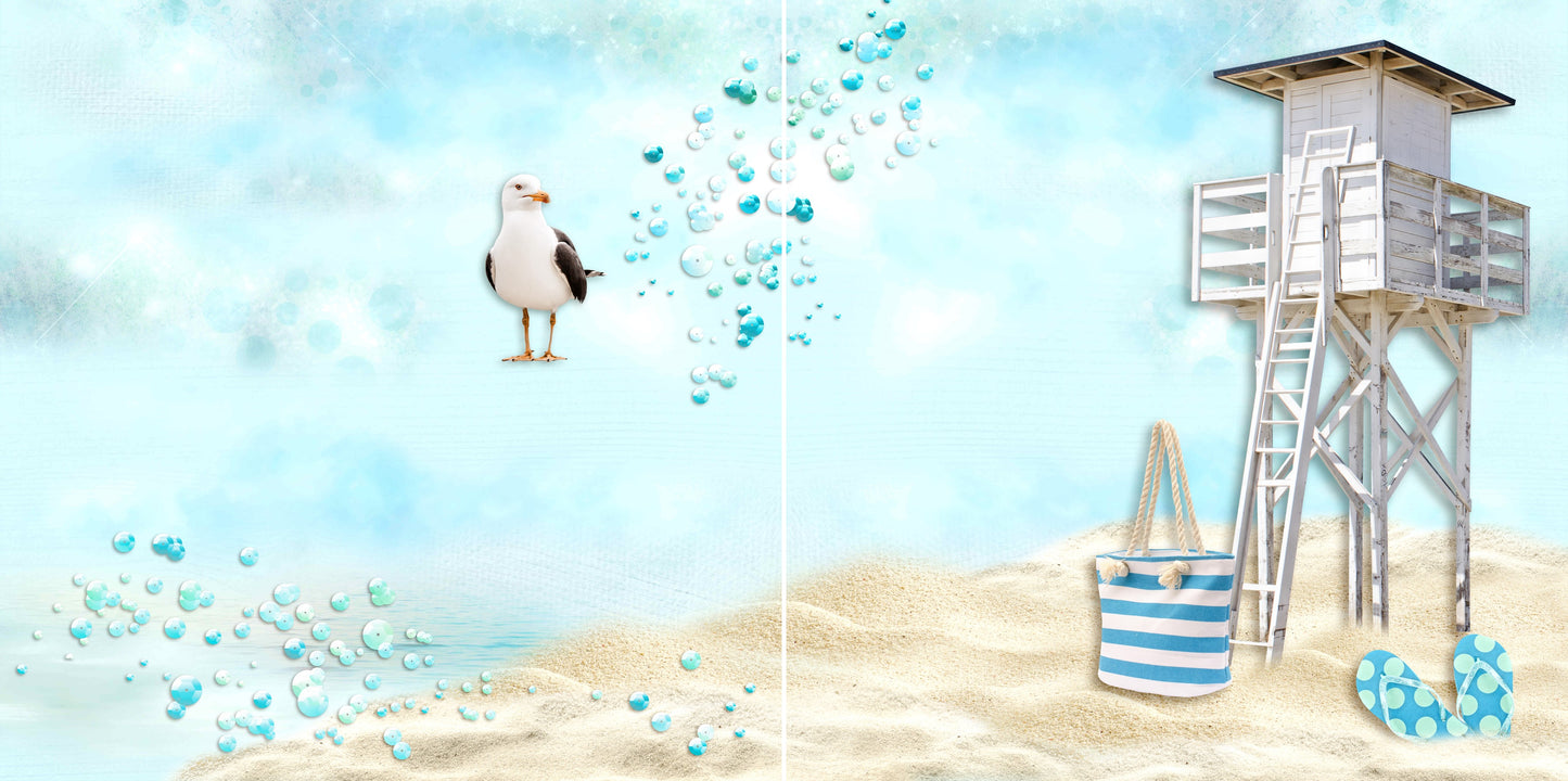 Lifeguard Station NPM - 5547 - EZscrapbooks Scrapbook Layouts Beach - Tropical, cruise