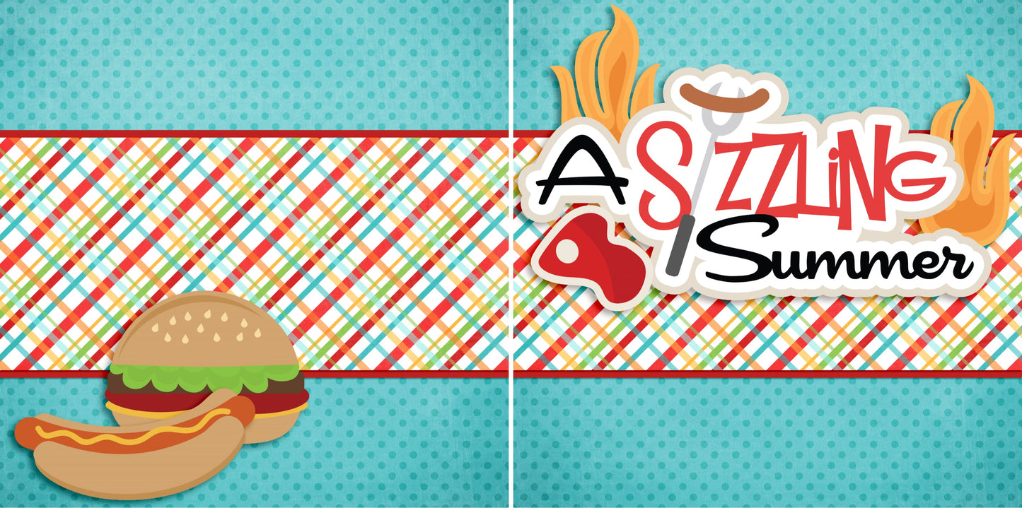 A Sizzling Summer NPM - 3381 - EZscrapbooks Scrapbook Layouts Summer, Swimming - Pool