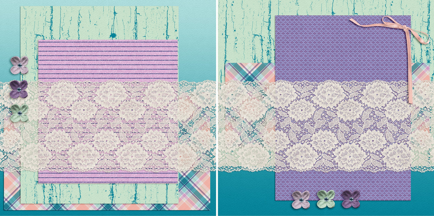 Pretty Lace NPM - 4963 - EZscrapbooks Scrapbook Layouts Girls, Other