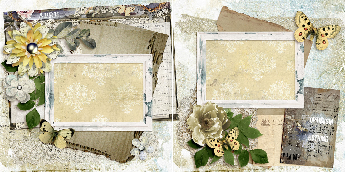 April - 4828 - EZscrapbooks Scrapbook Layouts Months of the Year