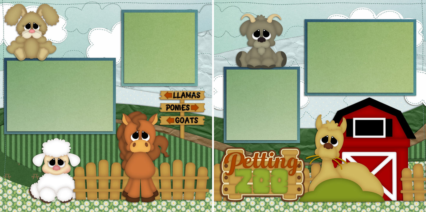 Petting Zoo - 2122 - EZscrapbooks Scrapbook Layouts Farm - Garden