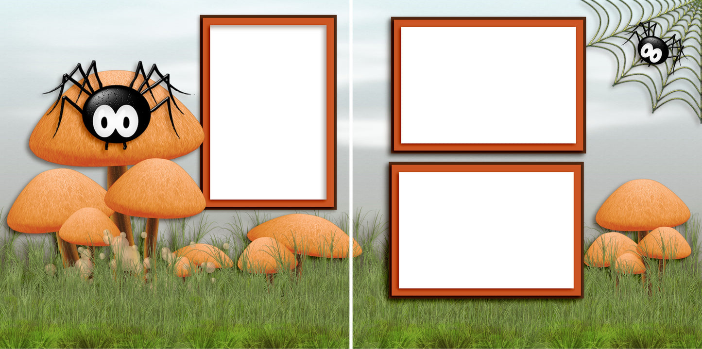 Along Came a Spider - Digital Scrapbook Pages - INSTANT DOWNLOAD - EZscrapbooks Scrapbook Layouts Halloween