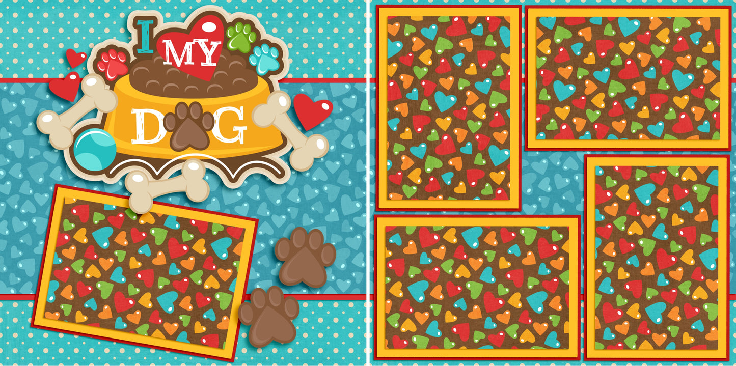 I Heart My Dog Blue - 4024 - EZscrapbooks Scrapbook Layouts dogs, Pets