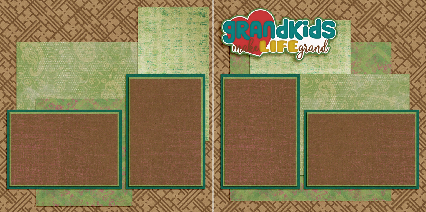 Grandkids - 4936 - EZscrapbooks Scrapbook Layouts Family, Grandfather, Grandkid, Grandkids, Grandma, Grandmother, Grandpa