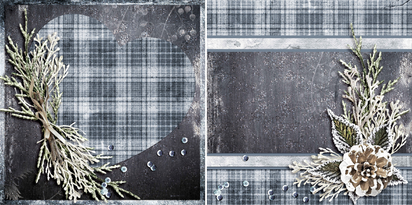 Frosted Branches NPM - 3633 - EZscrapbooks Scrapbook Layouts Snow, Winter