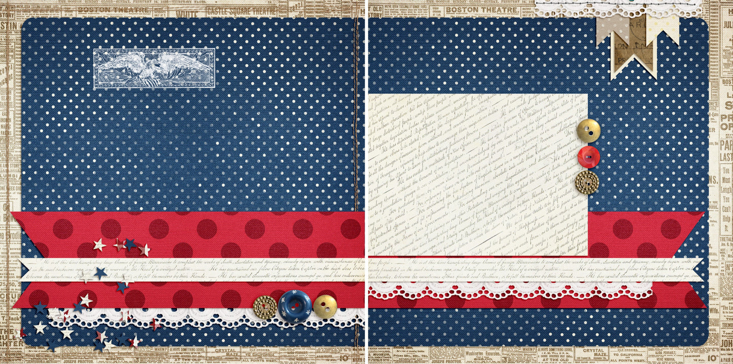 Americana NPM - 4155 - EZscrapbooks Scrapbook Layouts July 4th - Patriotic