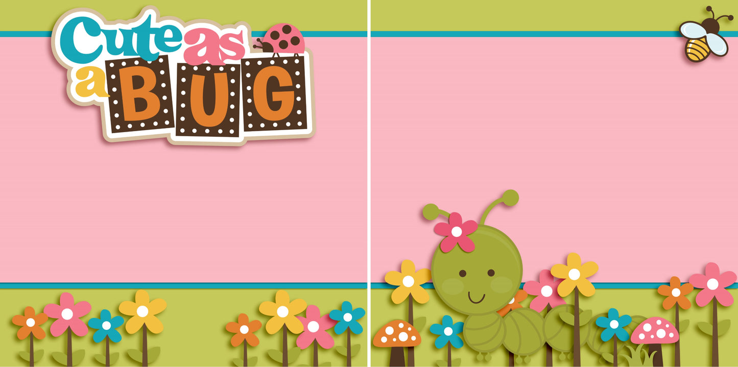 Cute as a Bug Girl NPM - 2489 - EZscrapbooks Scrapbook Layouts Animals, Farm - Garden