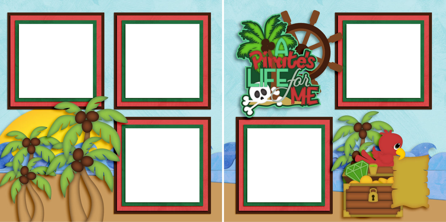 A Pirate's Life - Digital Scrapbook Pages - INSTANT DOWNLOAD - EZscrapbooks Scrapbook Layouts Disney, Halloween