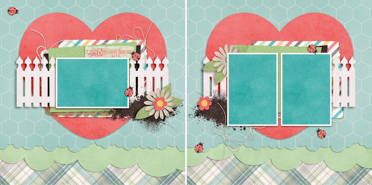 Spring Fences - 4108 - EZscrapbooks Scrapbook Layouts Farm - Garden, Spring - Easter