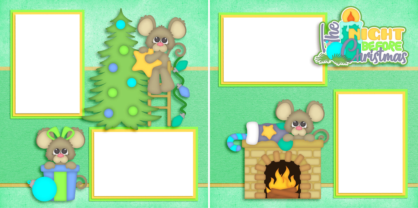 The Night Before Christmas - Digital Quick Page Set - INSTANT DOWNLOAD - EZscrapbooks Scrapbook Layouts Christmas