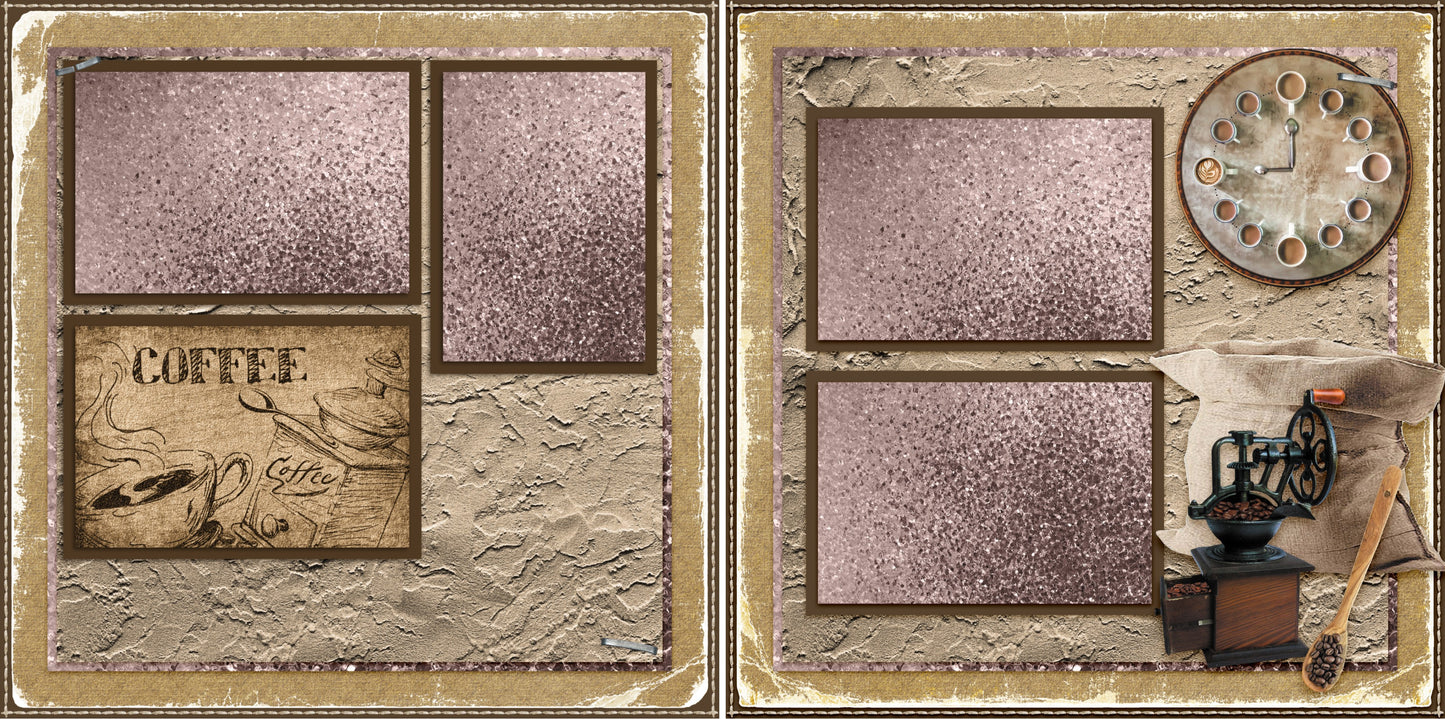 Vintage Coffee - 3850 - EZscrapbooks Scrapbook Layouts coffee, Foods