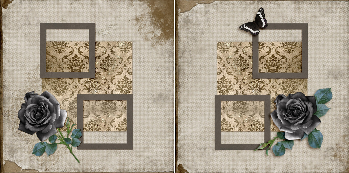 Midnight Rose NPM - 3419 - EZscrapbooks Scrapbook Layouts Flowers, Girls