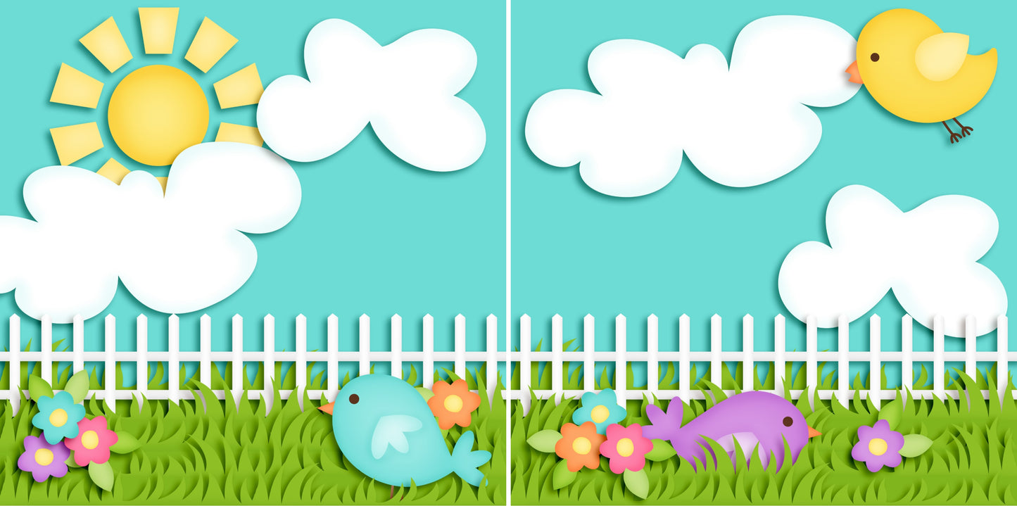 Joy of Spring NPM - 3789 - EZscrapbooks Scrapbook Layouts Spring - Easter