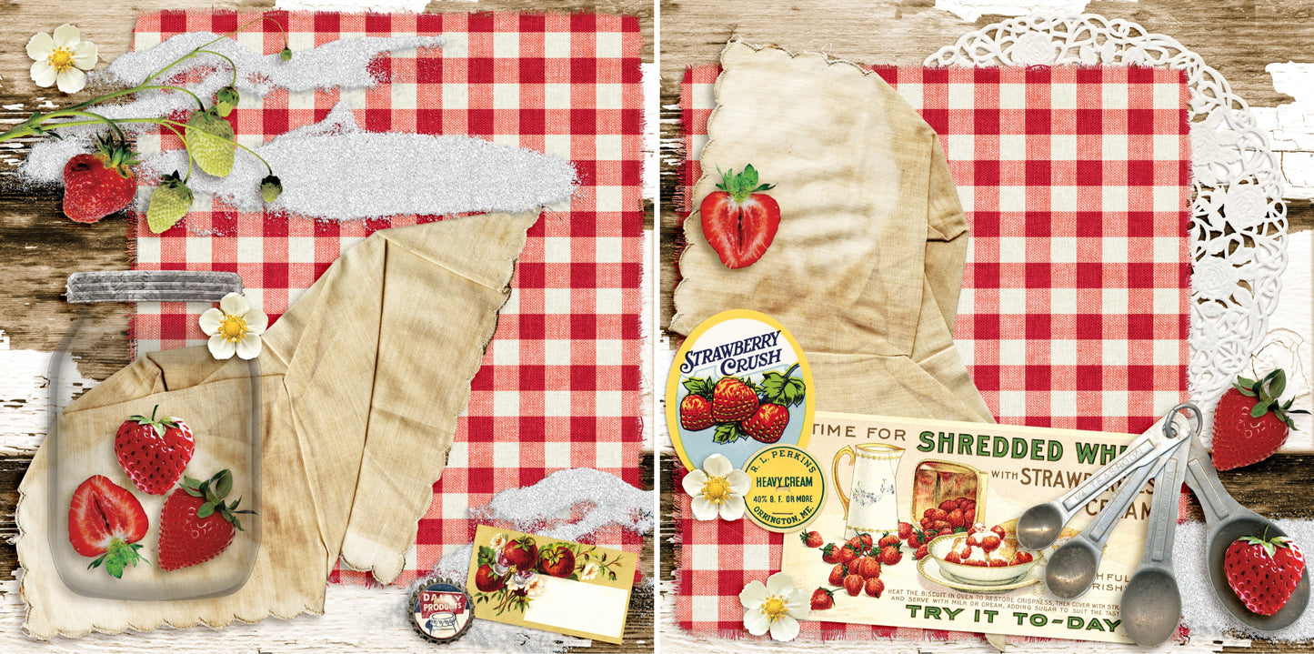 Vintage Strawberry Jam NPM - 4271 - EZscrapbooks Scrapbook Layouts Grandmother, Heritage