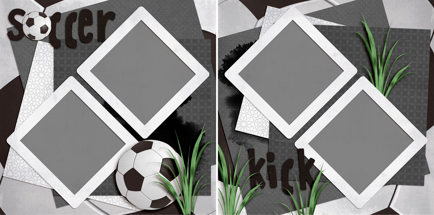 Soccer Kick - 4508 - EZscrapbooks Scrapbook Layouts soccer, Sports