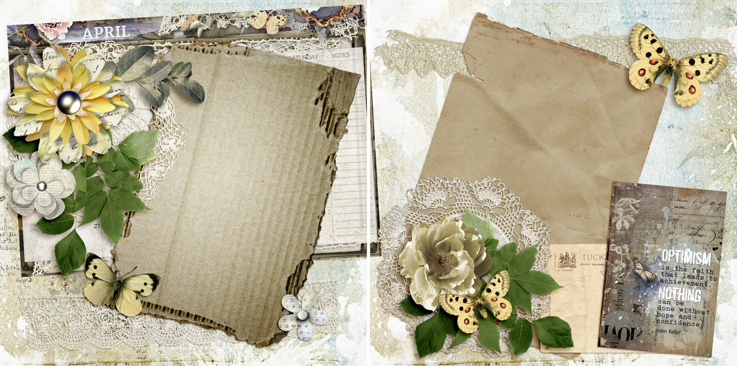 April NPM - 4829 - EZscrapbooks Scrapbook Layouts Months of the Year