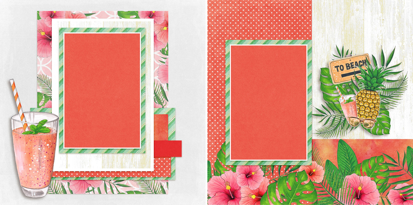To Beach - 4902 - EZscrapbooks Scrapbook Layouts Beach - Tropical, Swimming - Pool