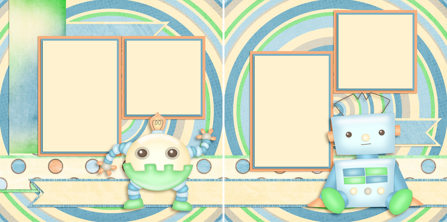 Little Roboto - 4132 - EZscrapbooks Scrapbook Layouts Baby - Toddler