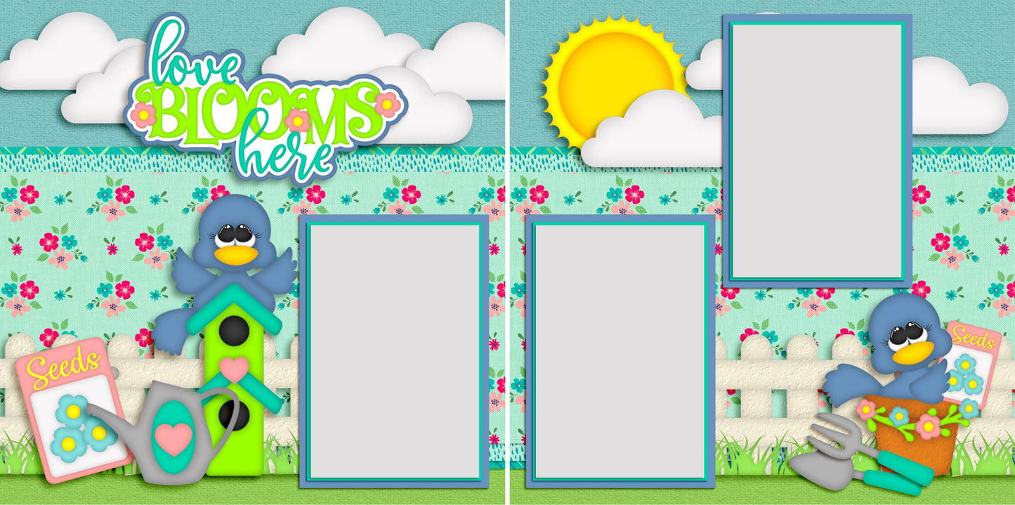 Love Blooms Here - 4184 - EZscrapbooks Scrapbook Layouts Farm - Garden