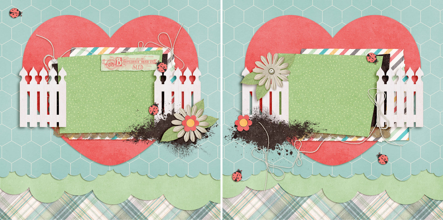 Spring Fences NPM - 4109 - EZscrapbooks Scrapbook Layouts Farm - Garden, Spring - Easter