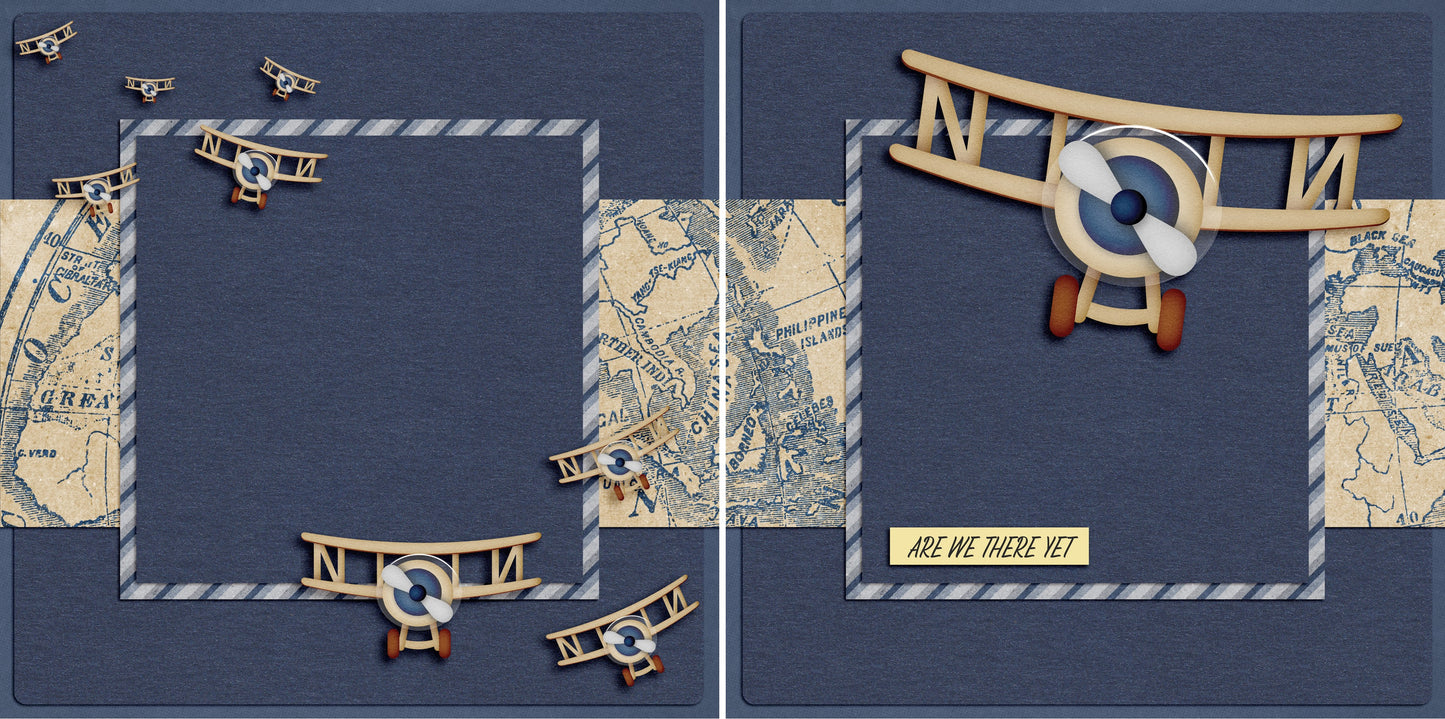 Fly Somewhere NPM - 4727 - EZscrapbooks Scrapbook Layouts travel, Vacation