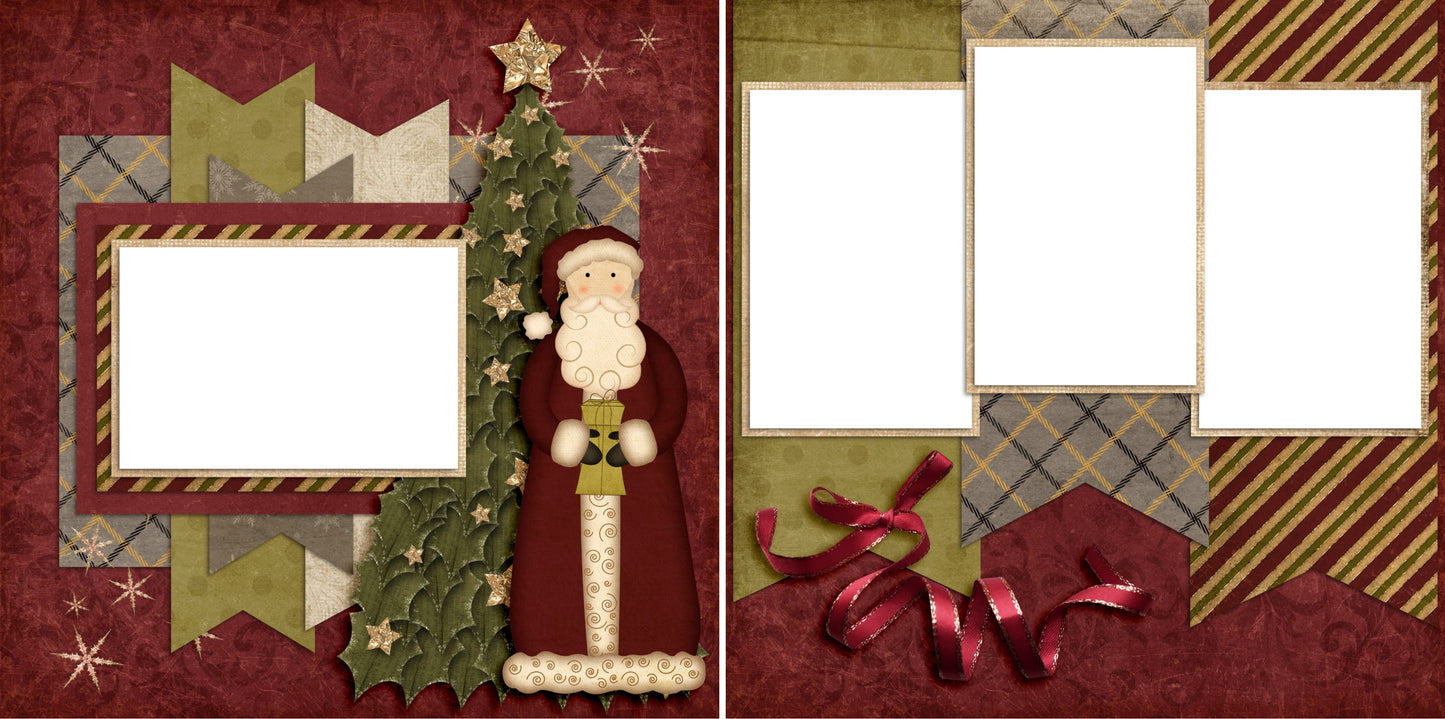 Clause - Digital Scrapbook Pages - INSTANT DOWNLOAD - EZscrapbooks Scrapbook Layouts Christmas