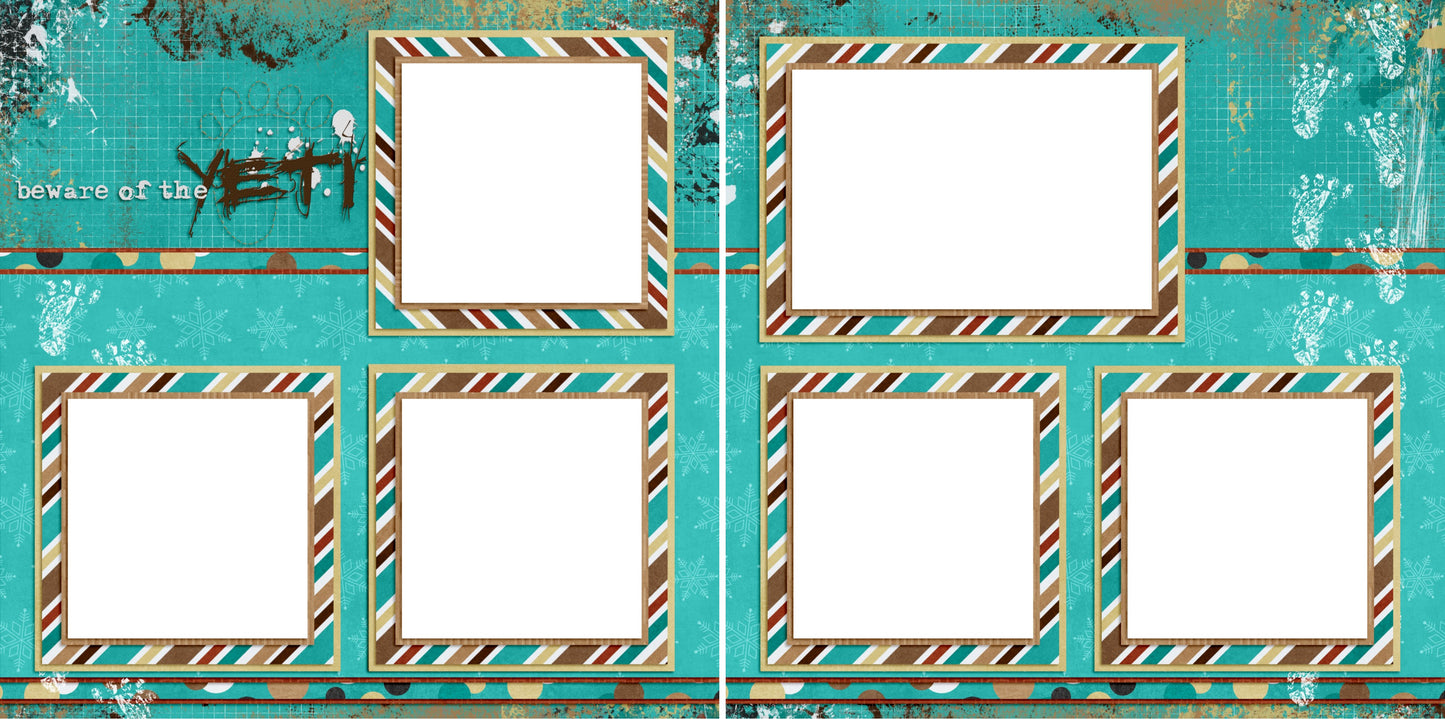 Beware of the Yeti - Digital Scrapbook Pages - INSTANT DOWNLOAD - EZscrapbooks Scrapbook Layouts Disney, Winter