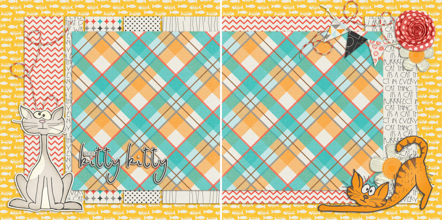 Here Kitty Kitty NPM - 2625 - EZscrapbooks Scrapbook Layouts Cats, Pets