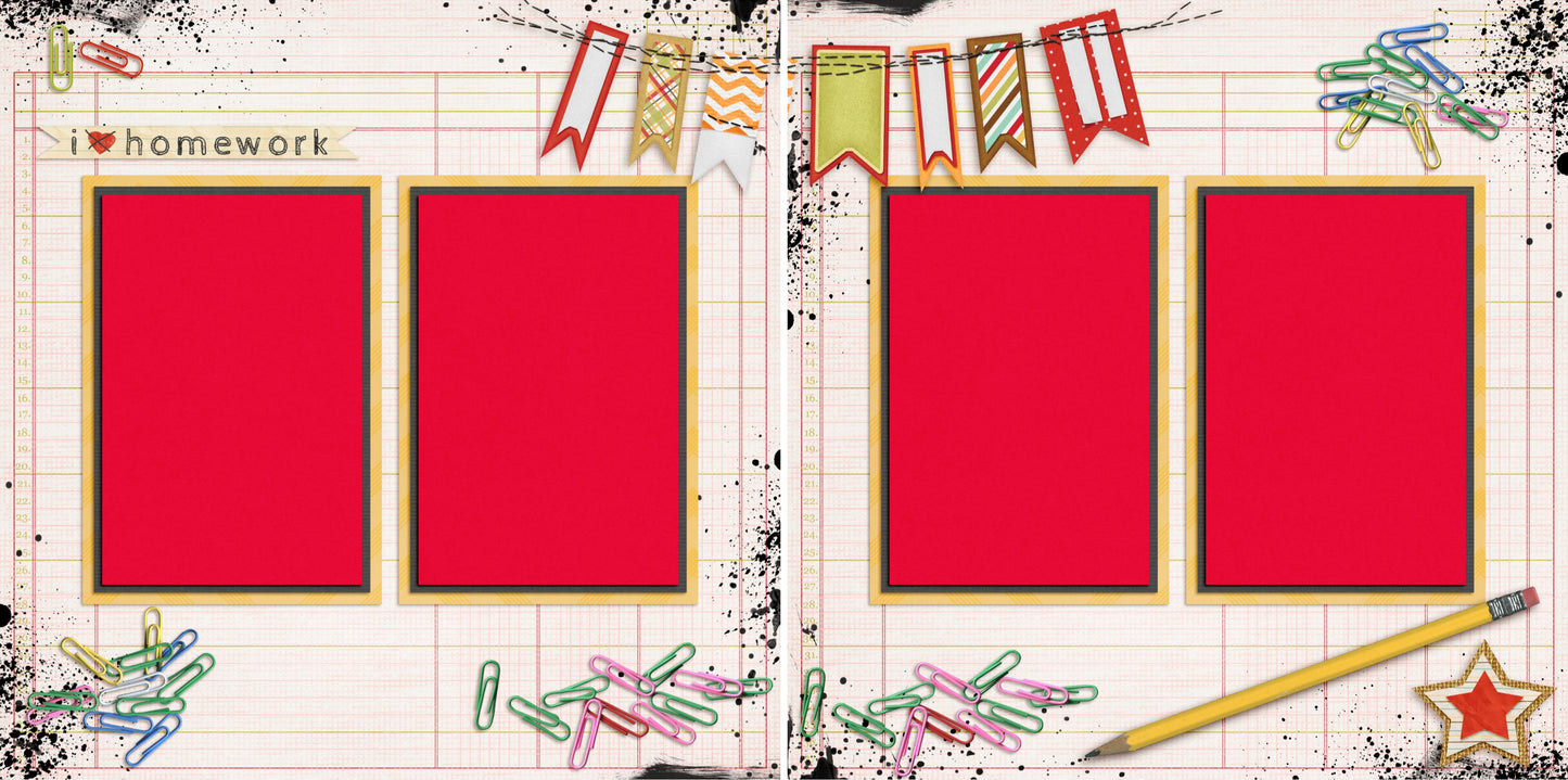 Homework - 4304 - EZscrapbooks Scrapbook Layouts School