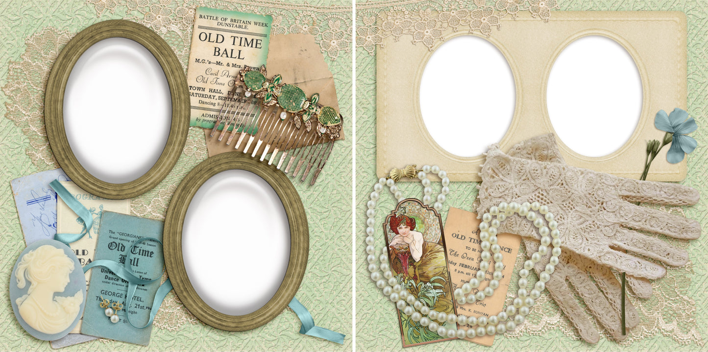 Vintage Dance - Digital Scrapbook Pages - INSTANT DOWNLOAD - 2019 - EZscrapbooks Scrapbook Layouts Grandmother, Heritage