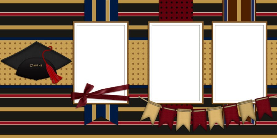 Graduation - Digital Scrapbook Pages - INSTANT DOWNLOAD - EZscrapbooks Scrapbook Layouts School