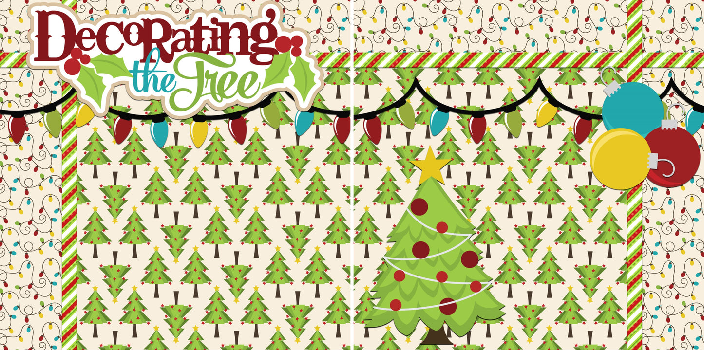 Decorating the Tree NPM - 2301 - EZscrapbooks Scrapbook Layouts Christmas