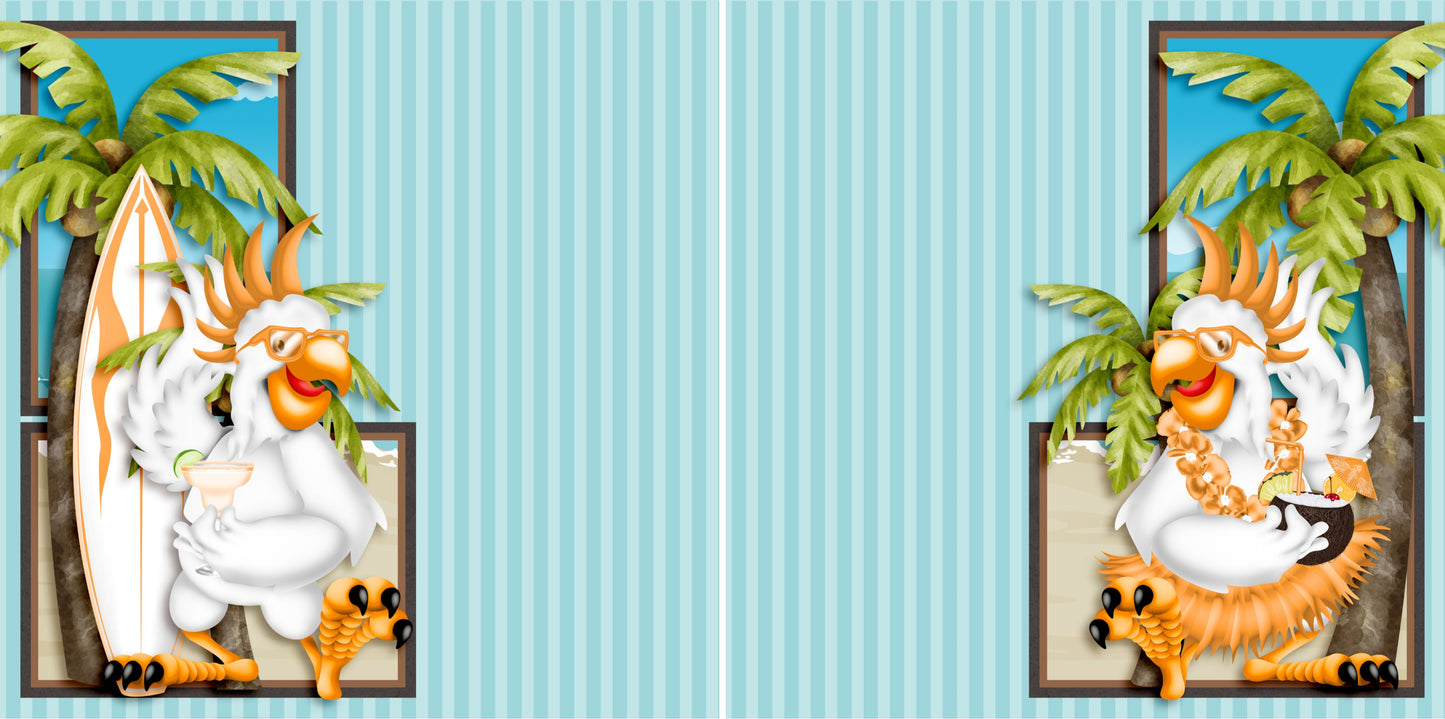 Beach Party NPM - 4087 - EZscrapbooks Scrapbook Layouts Beach - Tropical, Summer, Swimming - Pool