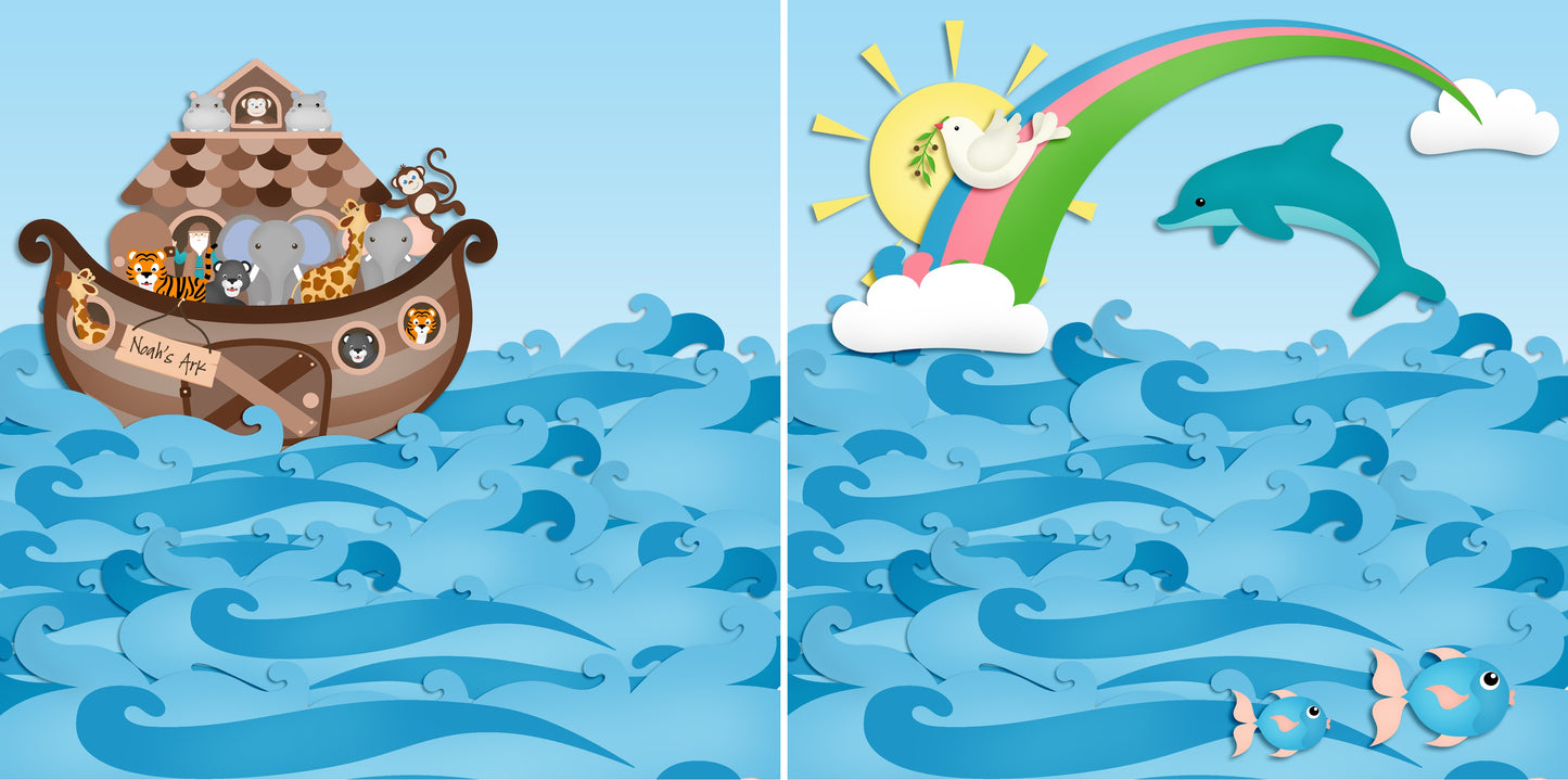 Noah's Ark NPM - 4883 - EZscrapbooks Scrapbook Layouts Beach - Tropical, Faith - Religious, Swimming - Pool