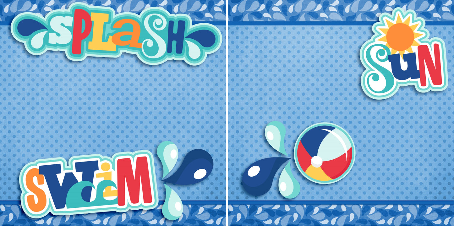 Splash Swim Sun NPM - 3383 - EZscrapbooks Scrapbook Layouts Swimming - Pool