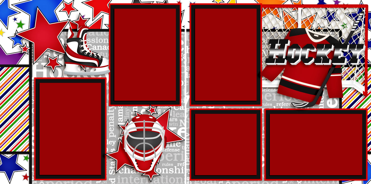 Hockey - 3862 - EZscrapbooks Scrapbook Layouts Hockey, Sports
