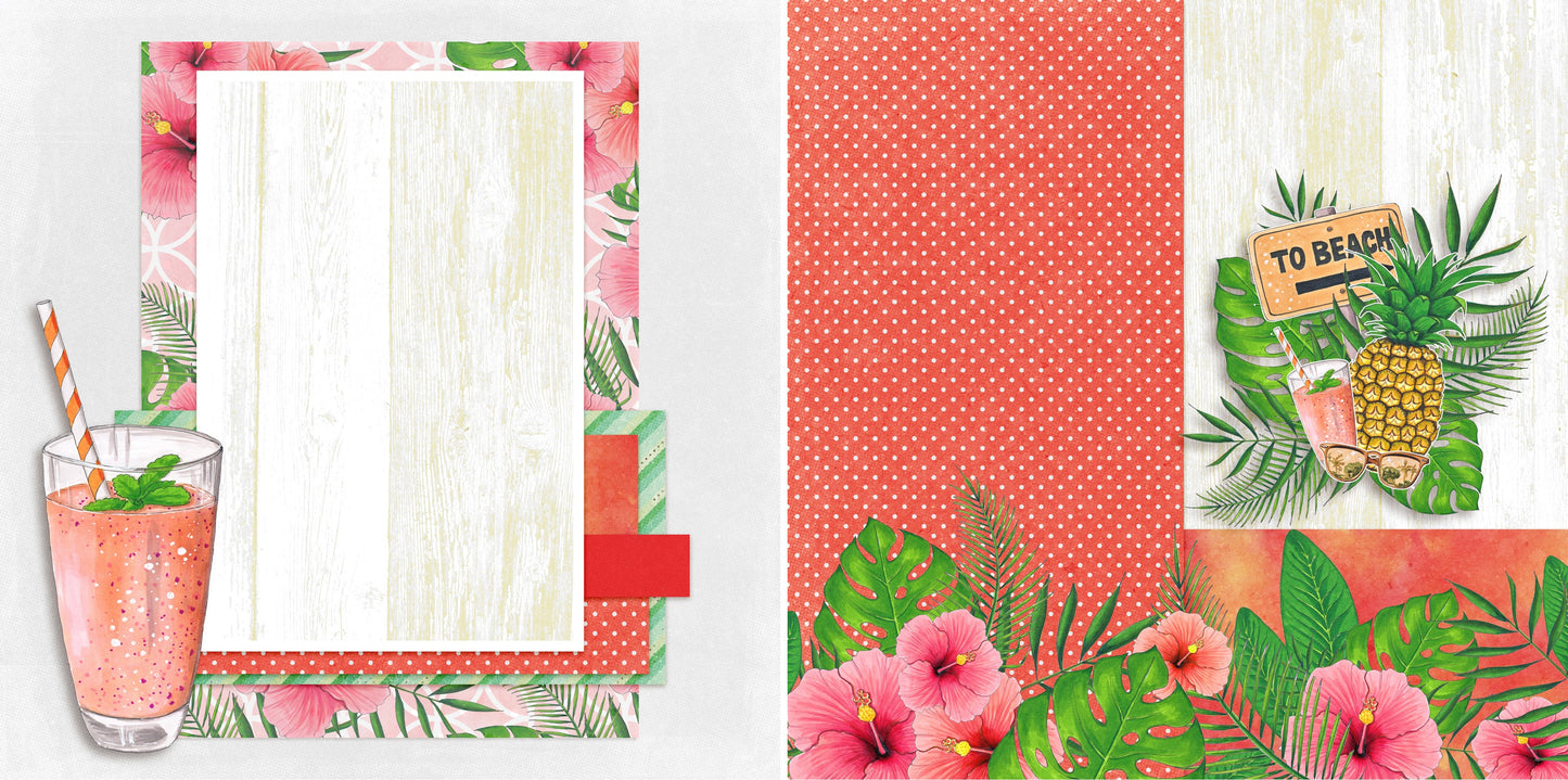 To Beach NPM - 4903 - EZscrapbooks Scrapbook Layouts Beach - Tropical, Swimming - Pool