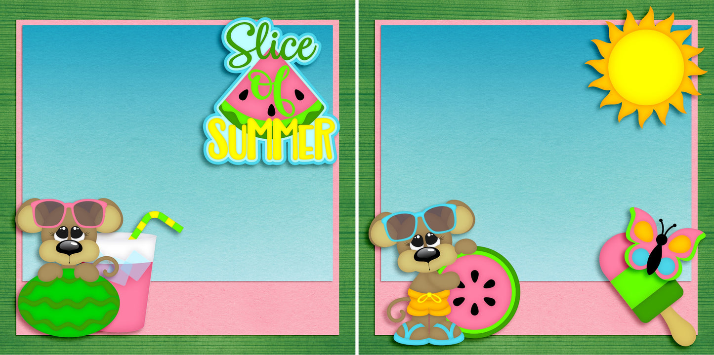 Slice of Summer NPM - 4767 - EZscrapbooks Scrapbook Layouts Summer