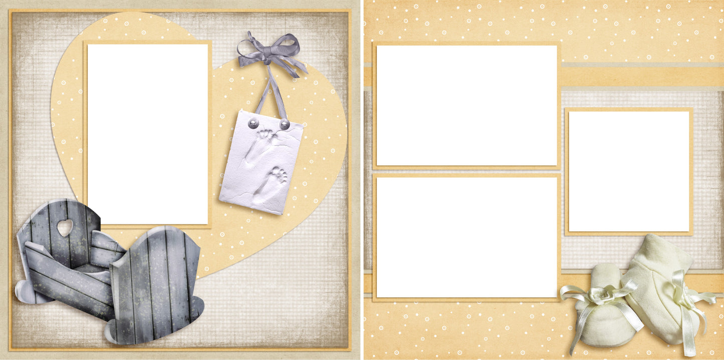 Rock-A-Bye Baby - Digital Scrapbook Pages - INSTANT DOWNLOAD - 2019 - EZscrapbooks Scrapbook Layouts Baby - Toddler